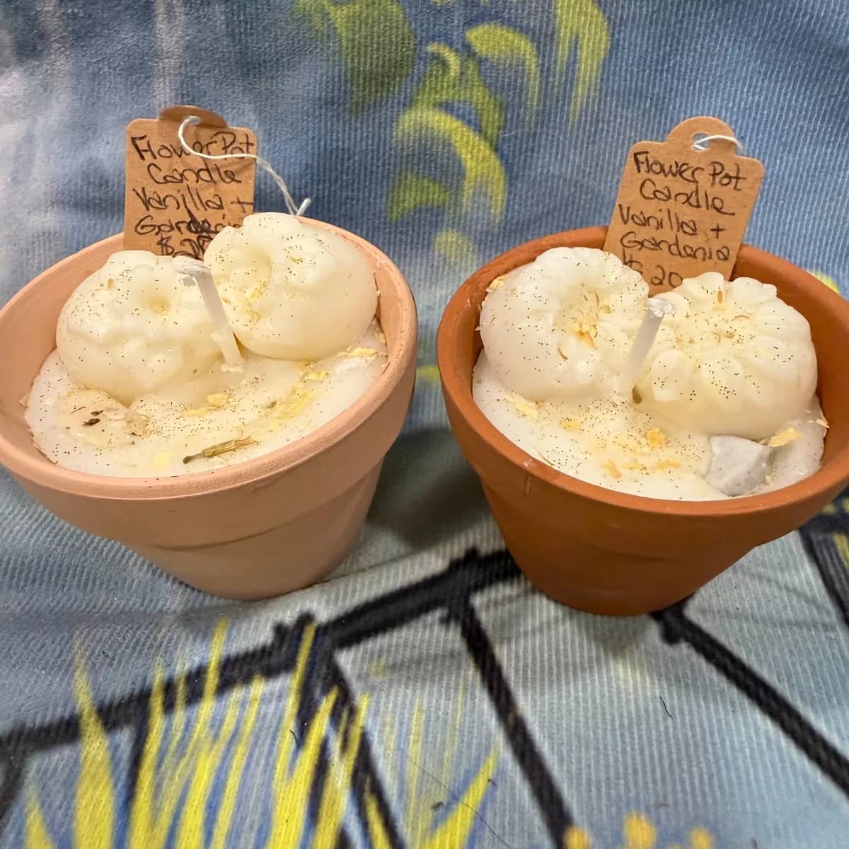 Vanilla and Gardenia Flower Pot Candles