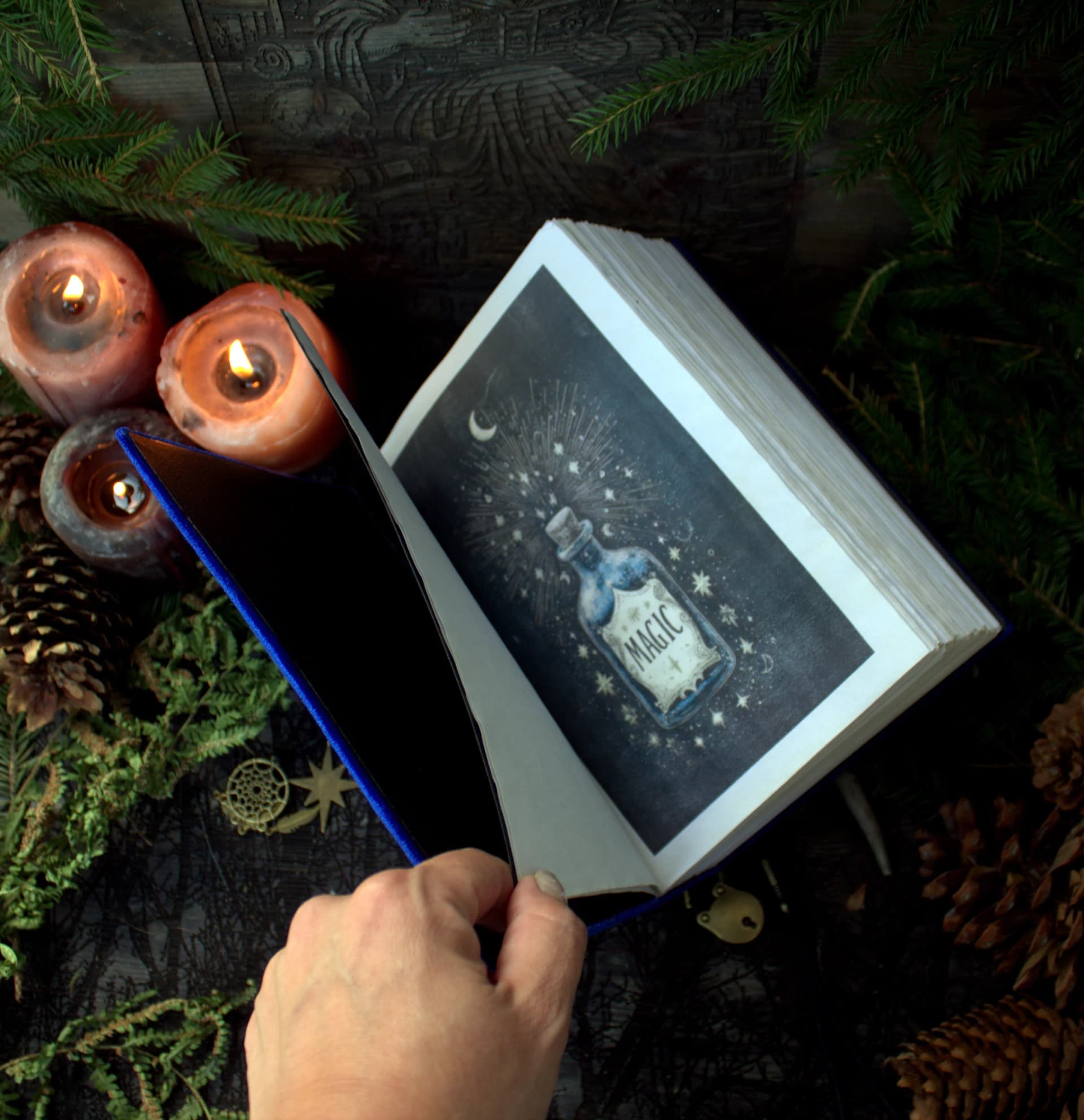 Handmade Velvet Grimoire Journal, Mini Lock Diary, A6 thumbnail 6