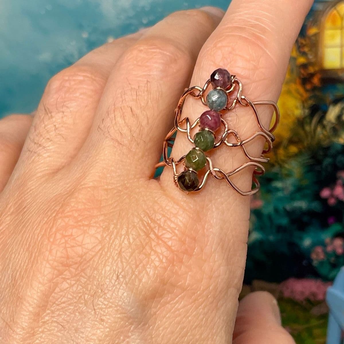 Spectrum Ward — Adjustable Chakra Tourmaline Ring thumbnail 7