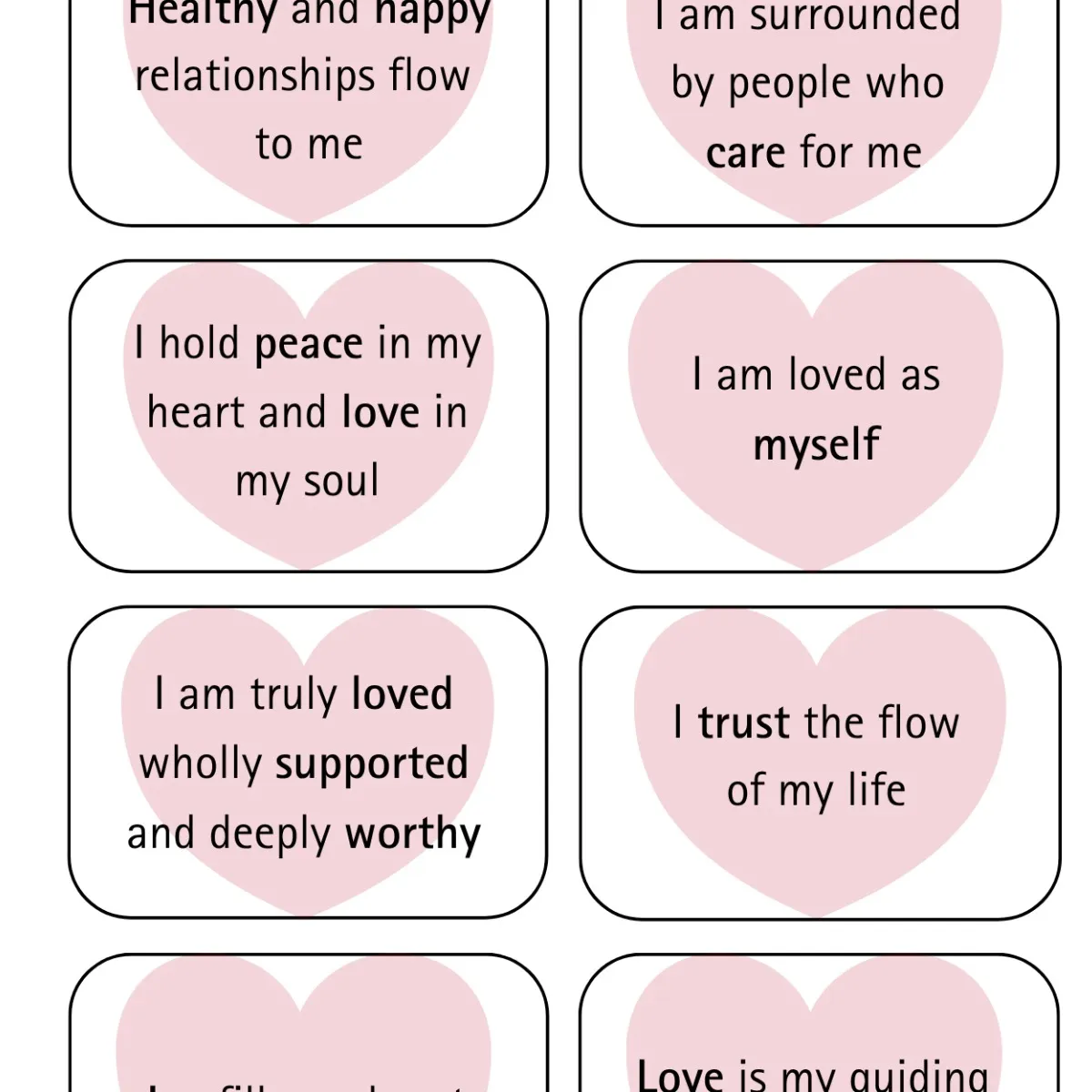 Hearts Manifestation/Affirmation Cards 3 x 2 in thumbnail 2