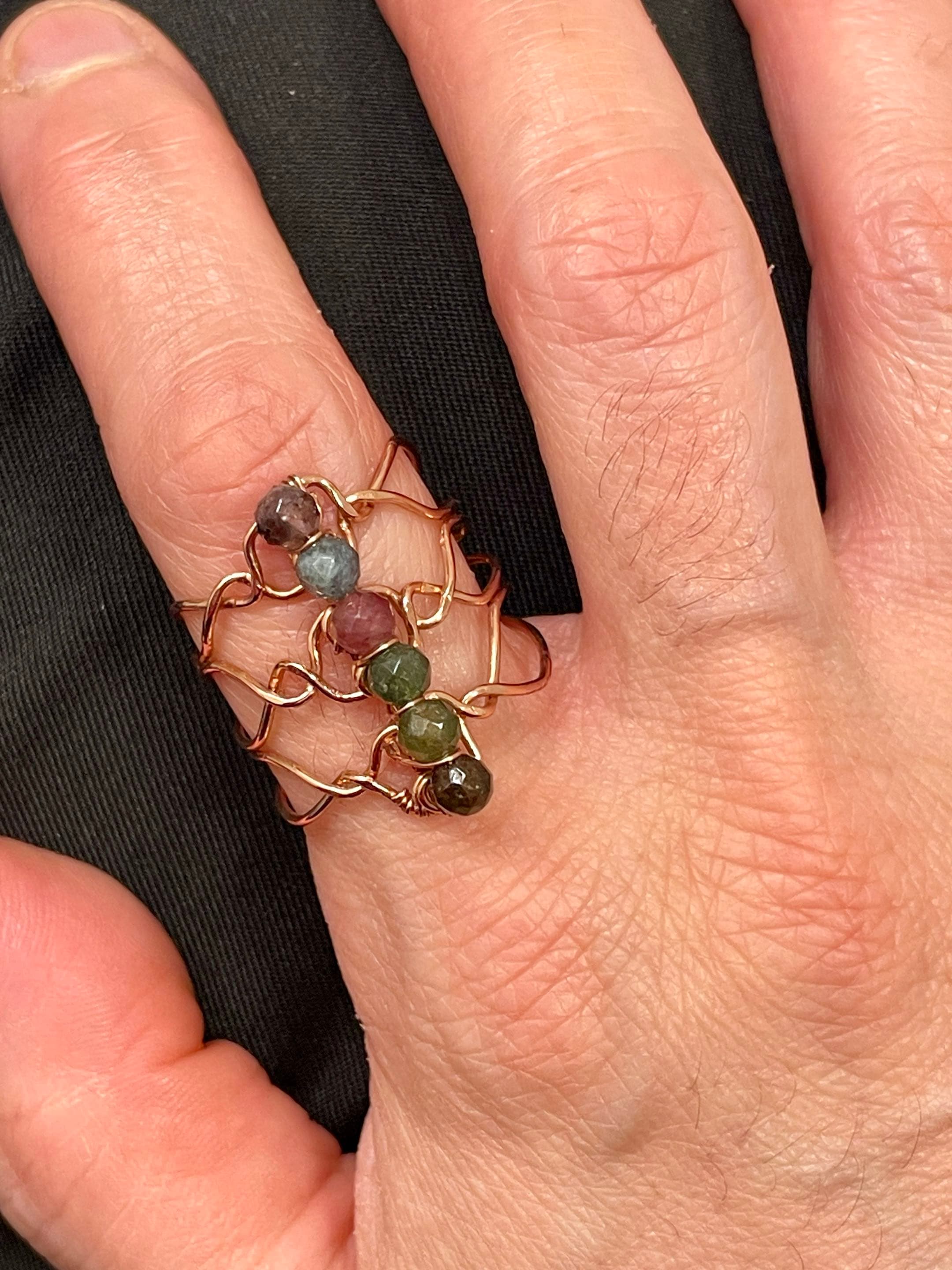Spectrum Ward — Adjustable Chakra Tourmaline Ring thumbnail 4