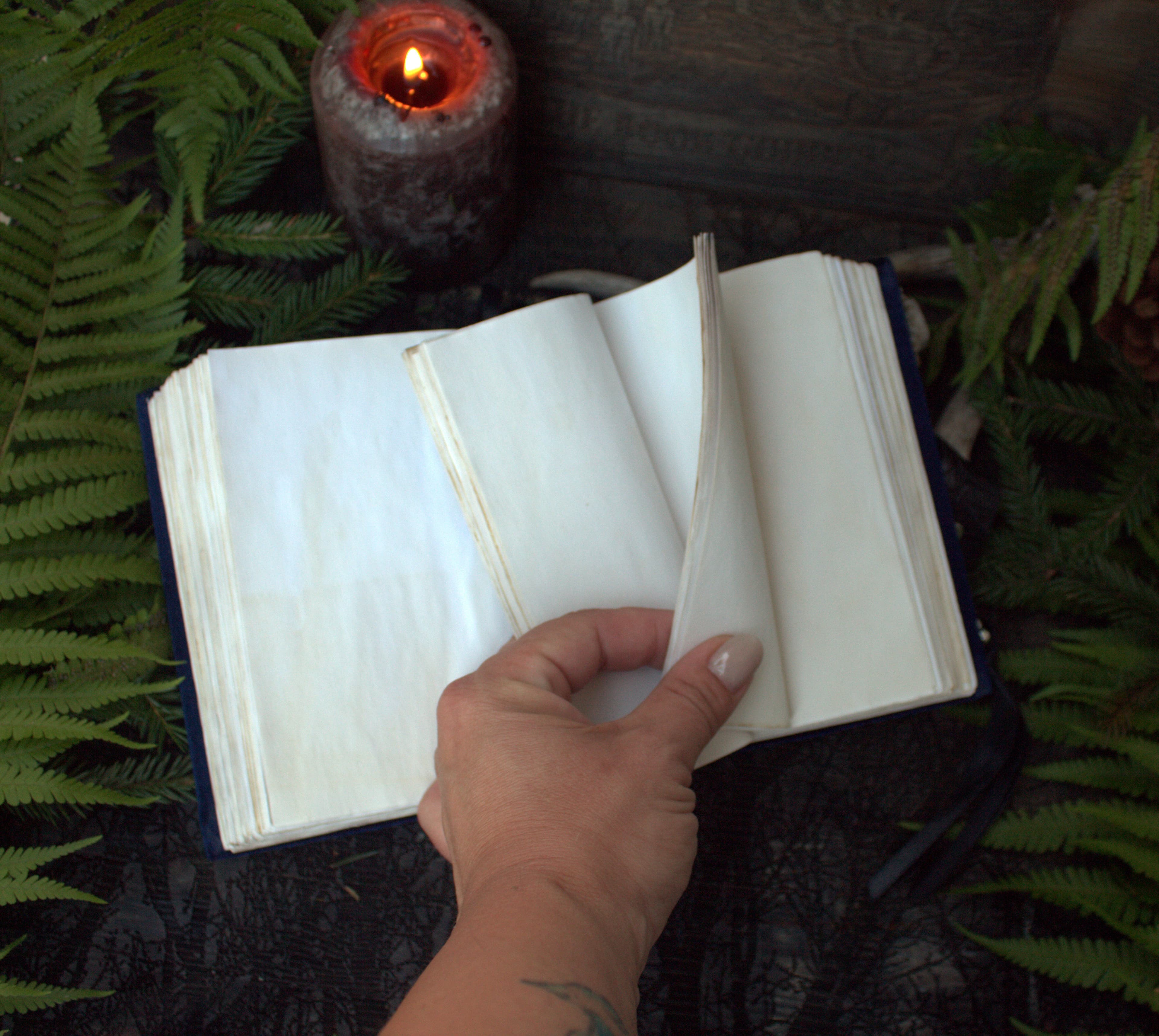 Handmade Velvet Witch Journal ,Grimoire blank Spell Book mini , A6 moon Magic Notebook thumbnail 5