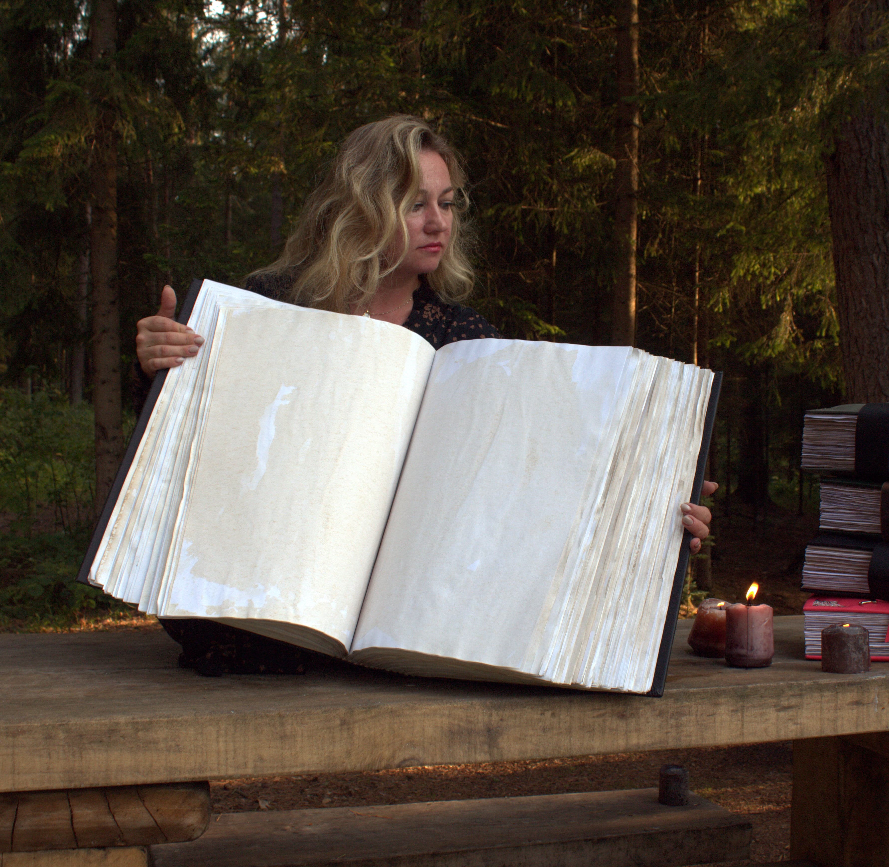 Extra large leather grimoire 1000 pages, large book of shadows, Museum-Scale Leather Tome 14 kg, Collector’s Artifact thumbnail 3