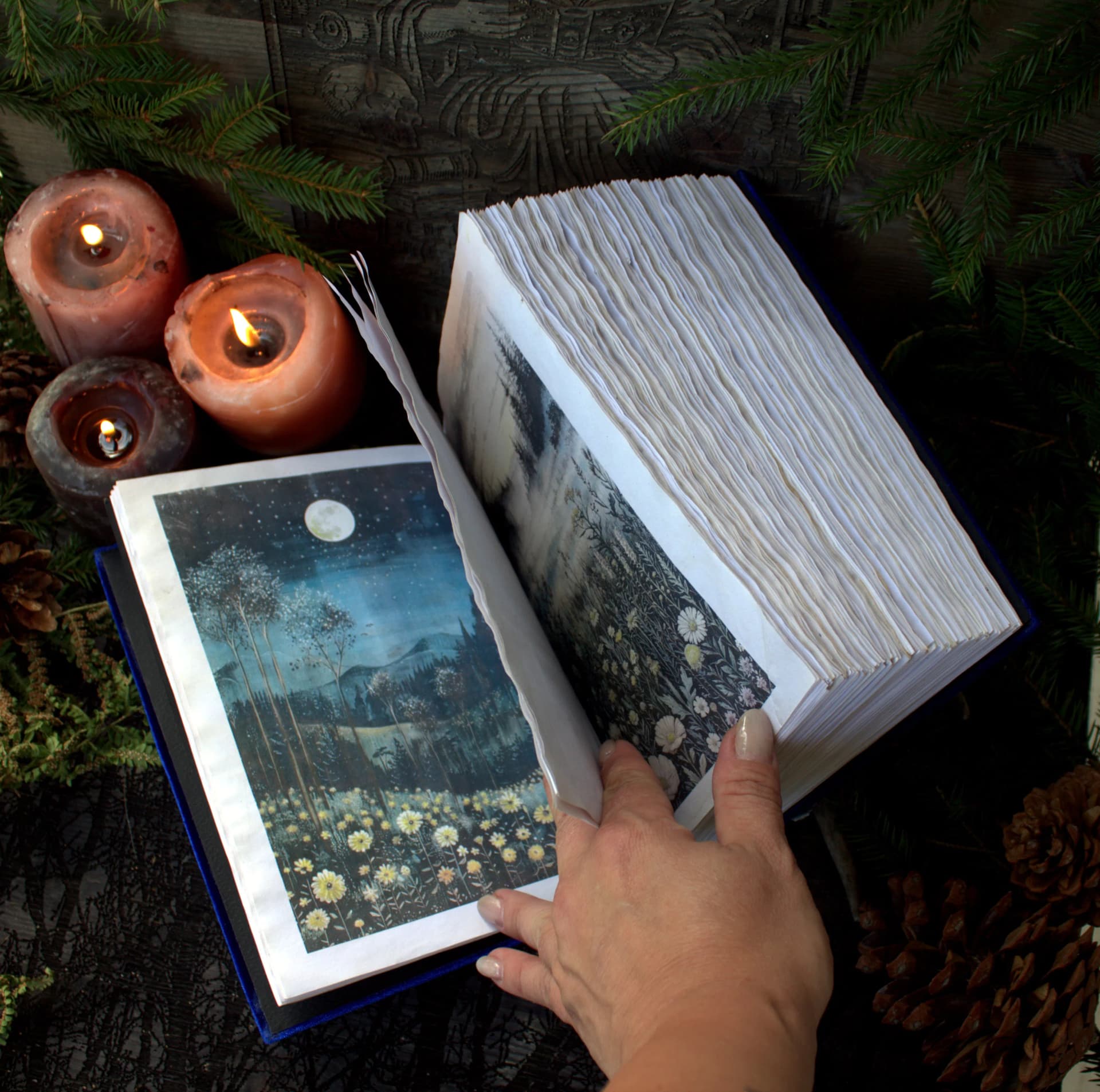 Handmade Velvet Grimoire Journal, Mini Lock Diary, A6 thumbnail 7