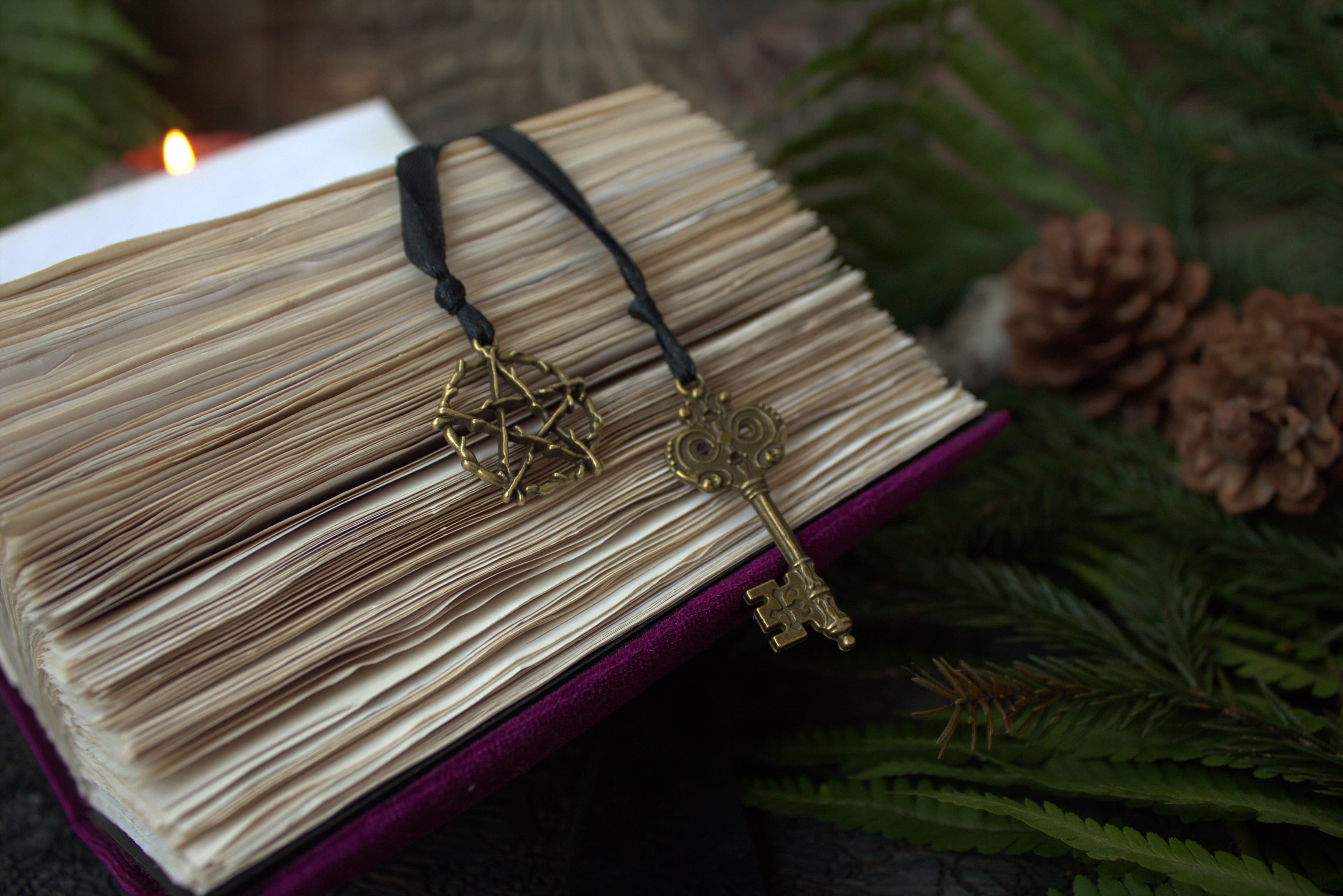Handmade Velvet Grimoire Journal, Mini Lock Diary, A6 Little book thumbnail 8