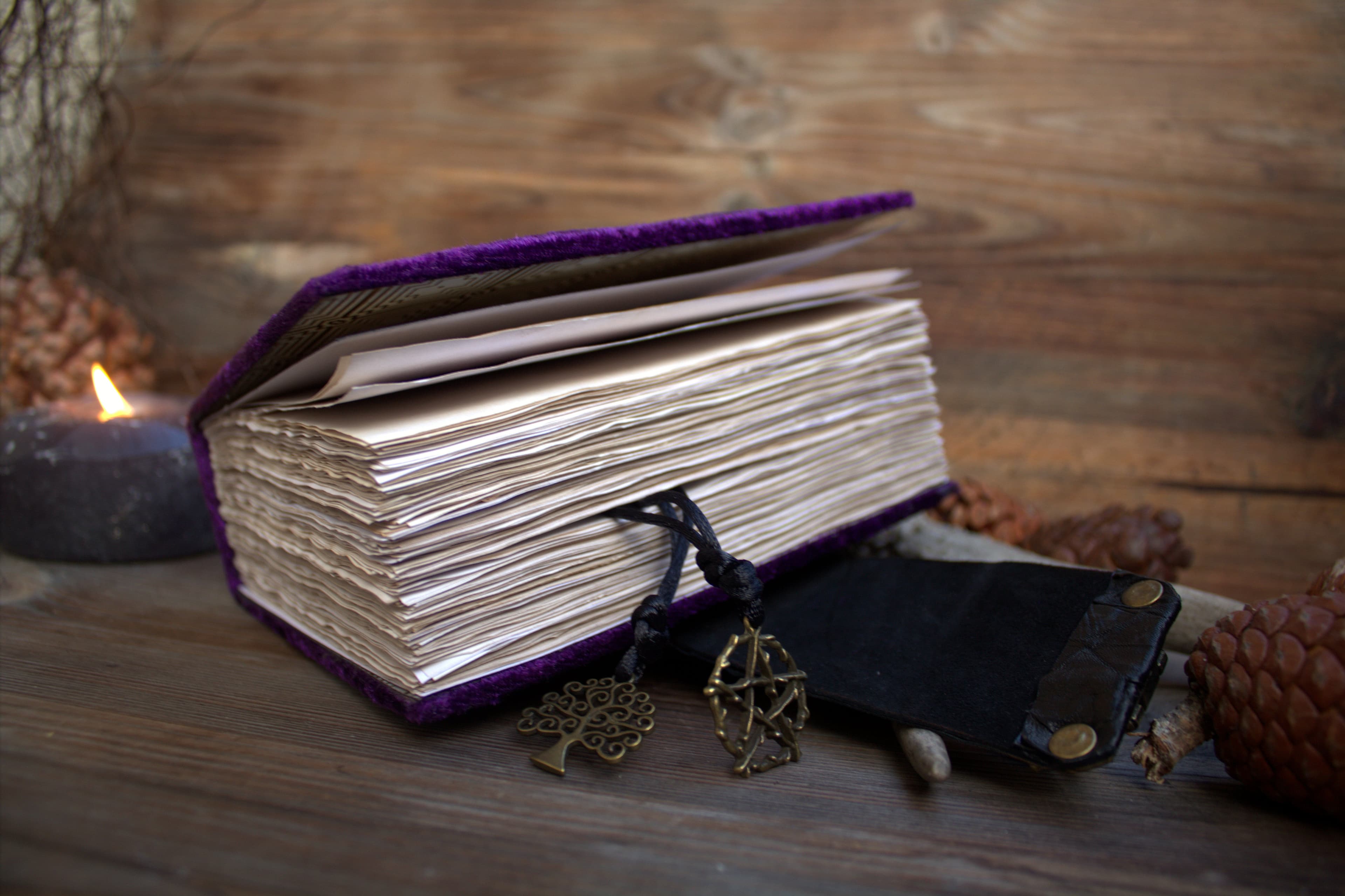 Handmade Velvet Witch Journal | Grimoire, Spell Book, A6 Forest Magic Notebook thumbnail 8