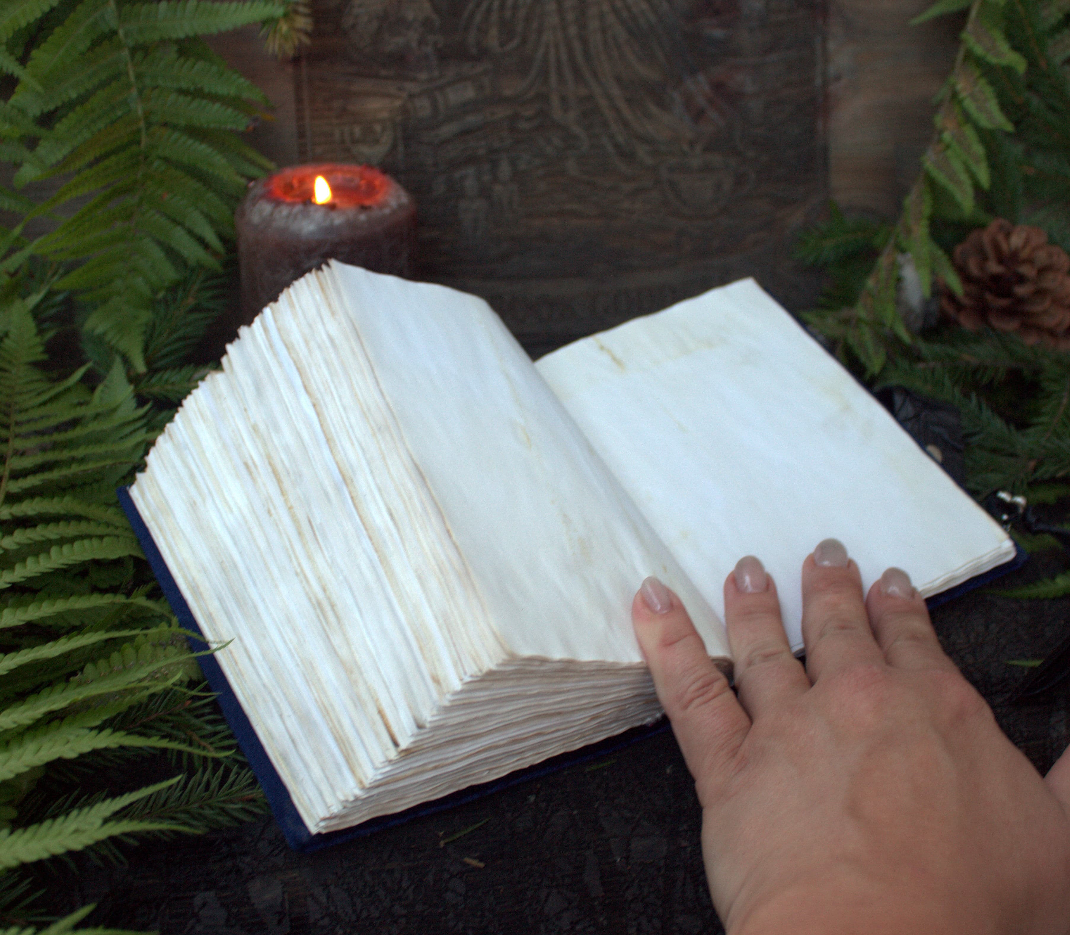 Handmade Velvet Witch Journal ,Grimoire blank Spell Book mini , A6 moon Magic Notebook thumbnail 6