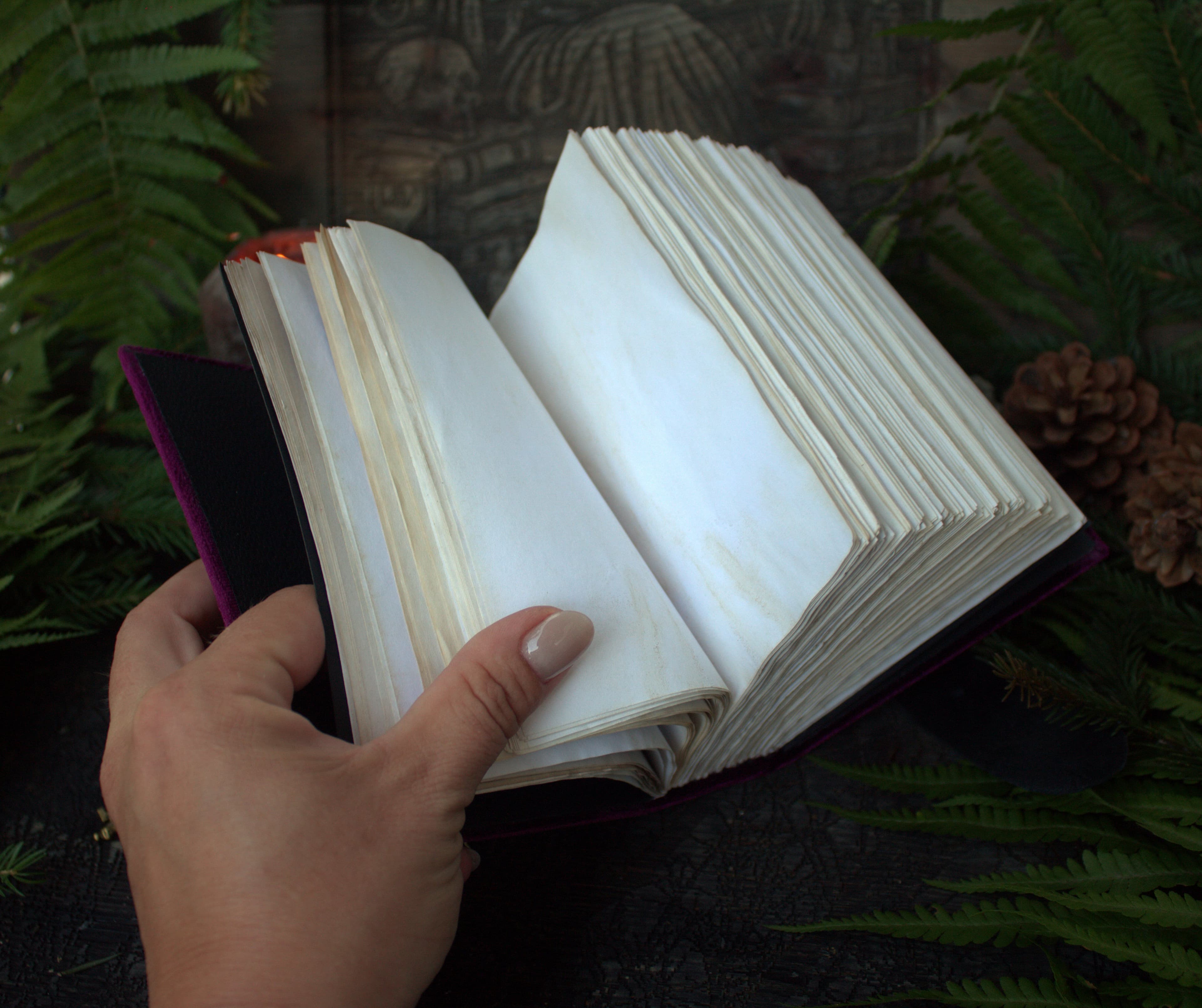 Handmade Velvet Grimoire Journal, Mini Lock Diary, A6 Little book thumbnail 4