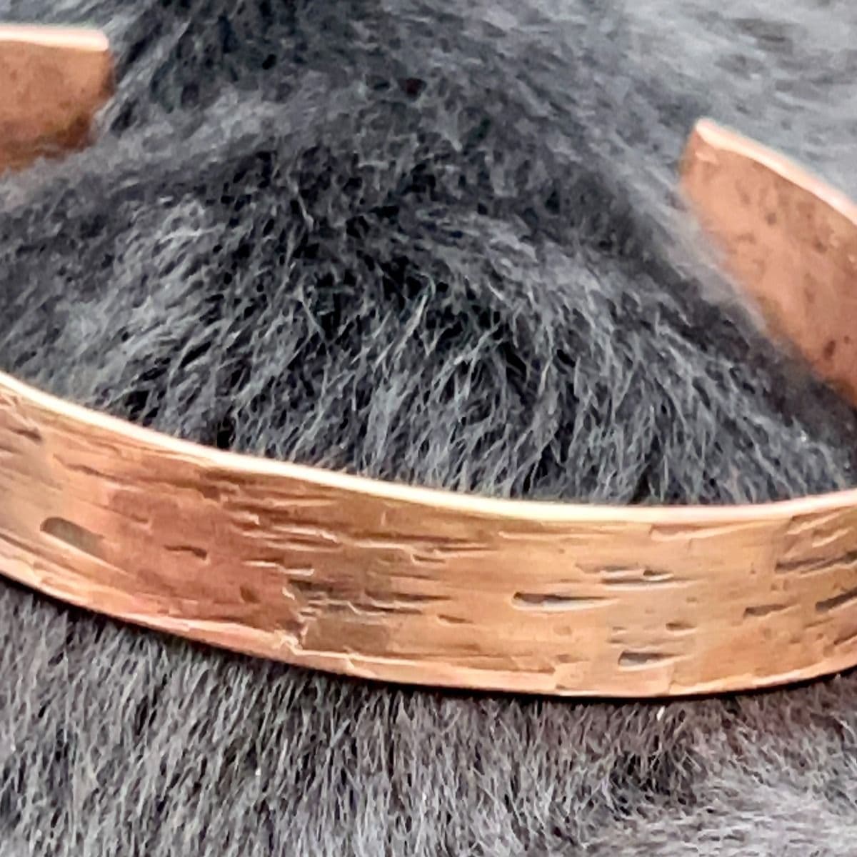 Copper Cuff ~ Wild Woods ~ Birch Bark thumbnail 2
