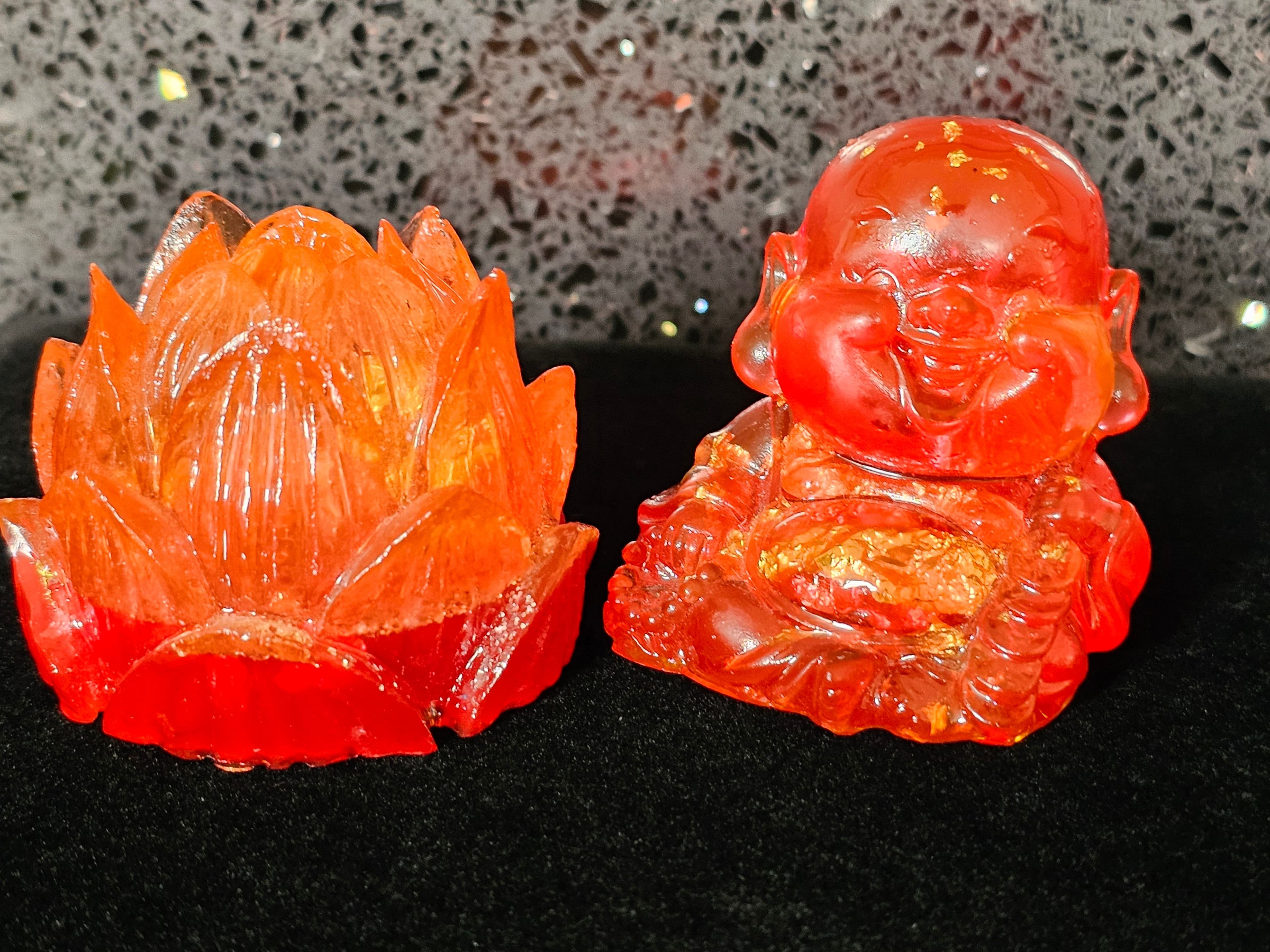 Golden Luck Buddha and Lotus - Image 1