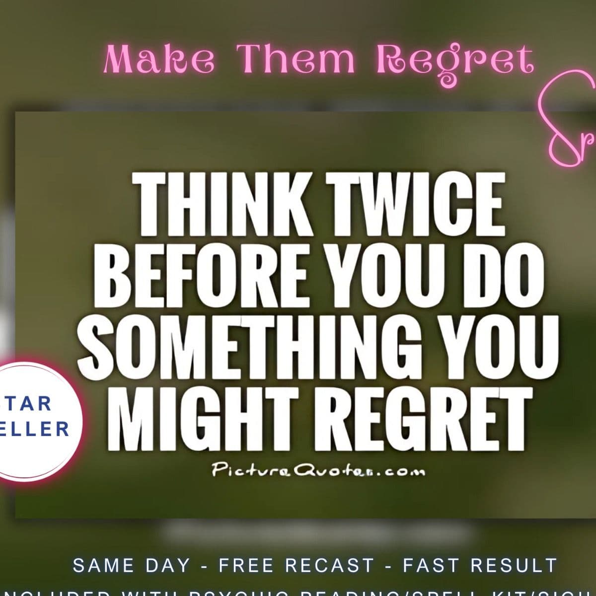 Make Them Regret Spell Included With Psychic Reading. - Image 1